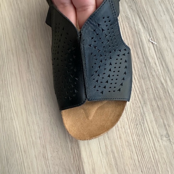 Propet Black Sandals leather Open Toe 8WW 4E NWOT - Picture 7 of 15